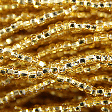 Preciosa Czech Seed Beads Silverlined hank 11/0 - Gold