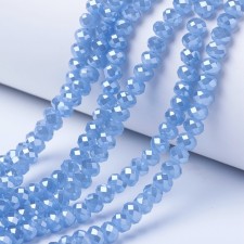 6x5mm Faceted Rondelle Beads - Cornflower Blue - 17" Strand 87-90pcs