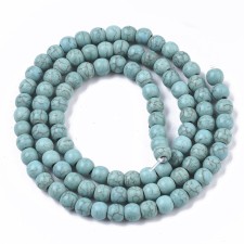 4mm Synthetic Turquoise Round Strand - Blue Turquoise - about 90pcs