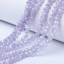 2x1.5mm Crystal Faceted Rondelle Beads - Pearl Lustre Lilac -  11" Strand