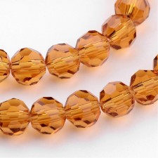 4mm Austrian Crystal Faceted Round Beads - Transparent Goldenrod - 14" Strand
