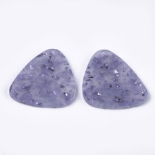 Triangle Resin Cabochons With Glitter Slate Blue 27x27mm 4pcs