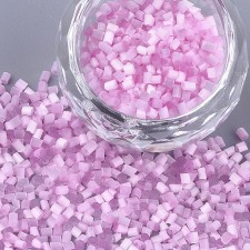 Satin Cats Eye Glass Barrel Seed Beads 10g bag Violet