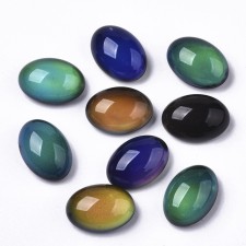 Mood Colour Changing Oval Glass Cabochon Flatback 18x13mm 4pcs