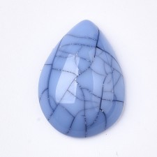 Resin Cabochons, Imitation Turquoise, Teardrop, Cornflower Blue, 17x12x5mm 10pcs