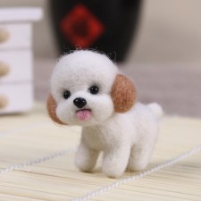 Shih Tzu Puppy Needle Felting Starter Kit, with Wool Felt and Punch Needles