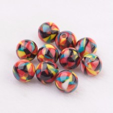 10pc Round Resin Beads Geometrical Pattern, 10mm Hole:2mm