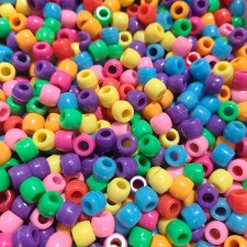 Plastic Pony Beads Mixed Colour 50g