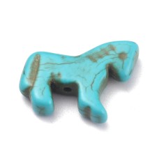 Azure Spirit Equine Pendants, Blue Horse Design, Synthetic Turquoise 18x22mm, Pack of 4