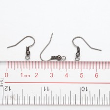 100Pcs Gunmetal Shepherd Hooks  Nickel & Lead Free