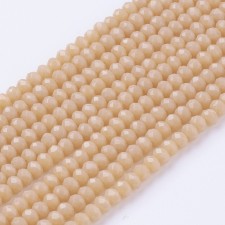 3x2mm Crystal Faceted Rondelle Beads -  Imitation Jade Peach- 17" Strand