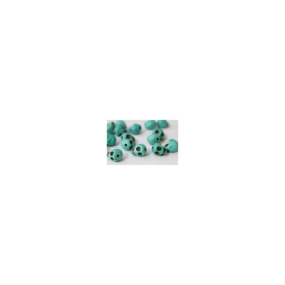 Howlite Skull Beads - Turquoise