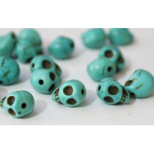 Howlite Skull Beads - Turquoise