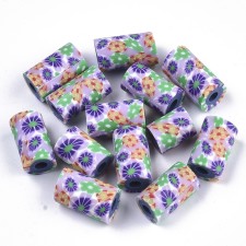 Handmade Polymer Clay Beads flower Pattern 12x7mm 20pcs
