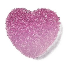 15mm Frosted Heart Resin Cabochons, Orchid Pink 10pcs