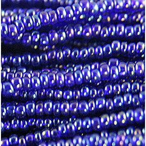 Preciosa Czech Seed Beads SILVERLINED 11/0 - AB Rainbow Cobalt Blue (Full Hank)