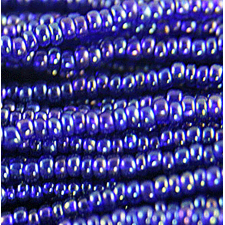 Preciosa Czech Seed Beads SILVERLINED 11/0 - AB Rainbow Cobalt Blue (Full Hank)