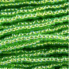 Preciosa Czech Seed Beads Silverlined 11/0 - AB Rainbow Green Chartreuse (Full Hank)