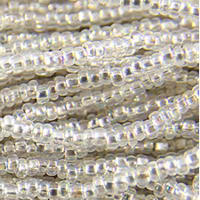 Preciosa Czech Seed Beads Siverlined 11/0 - AB Rainbow Silver (Full Hank)