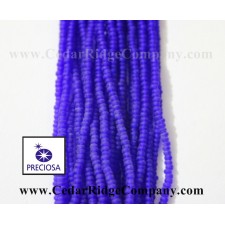 Preciosa Czech Seed Beads Matte 11/0 - Transparent Cobalt Blue Full Hank