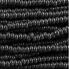 Preciosa Czech Opaque Seed Beads 13/0 - Black (Full Hank)