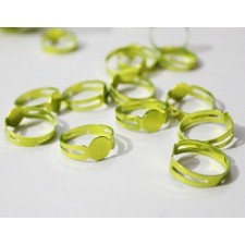 Ring Blanks Adjustable Size Green x6