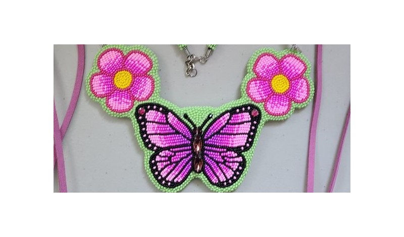Beaded Butterfly Necklace by Shannon